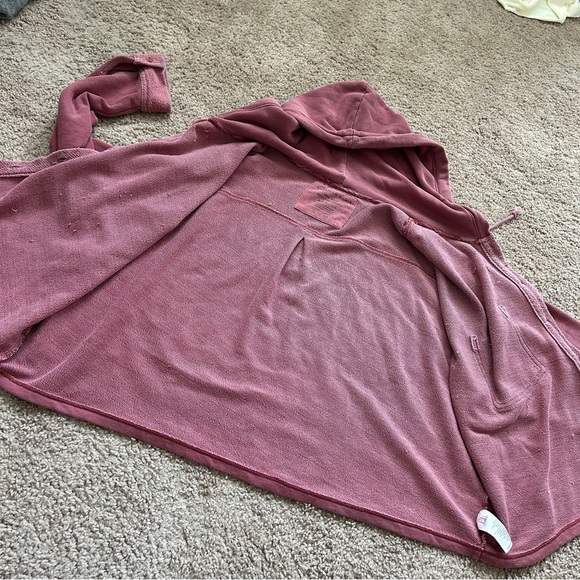 American Eagle Dusty Rose Pink Hooded Button-Up Shirt Size XL - Picture 3 of 12